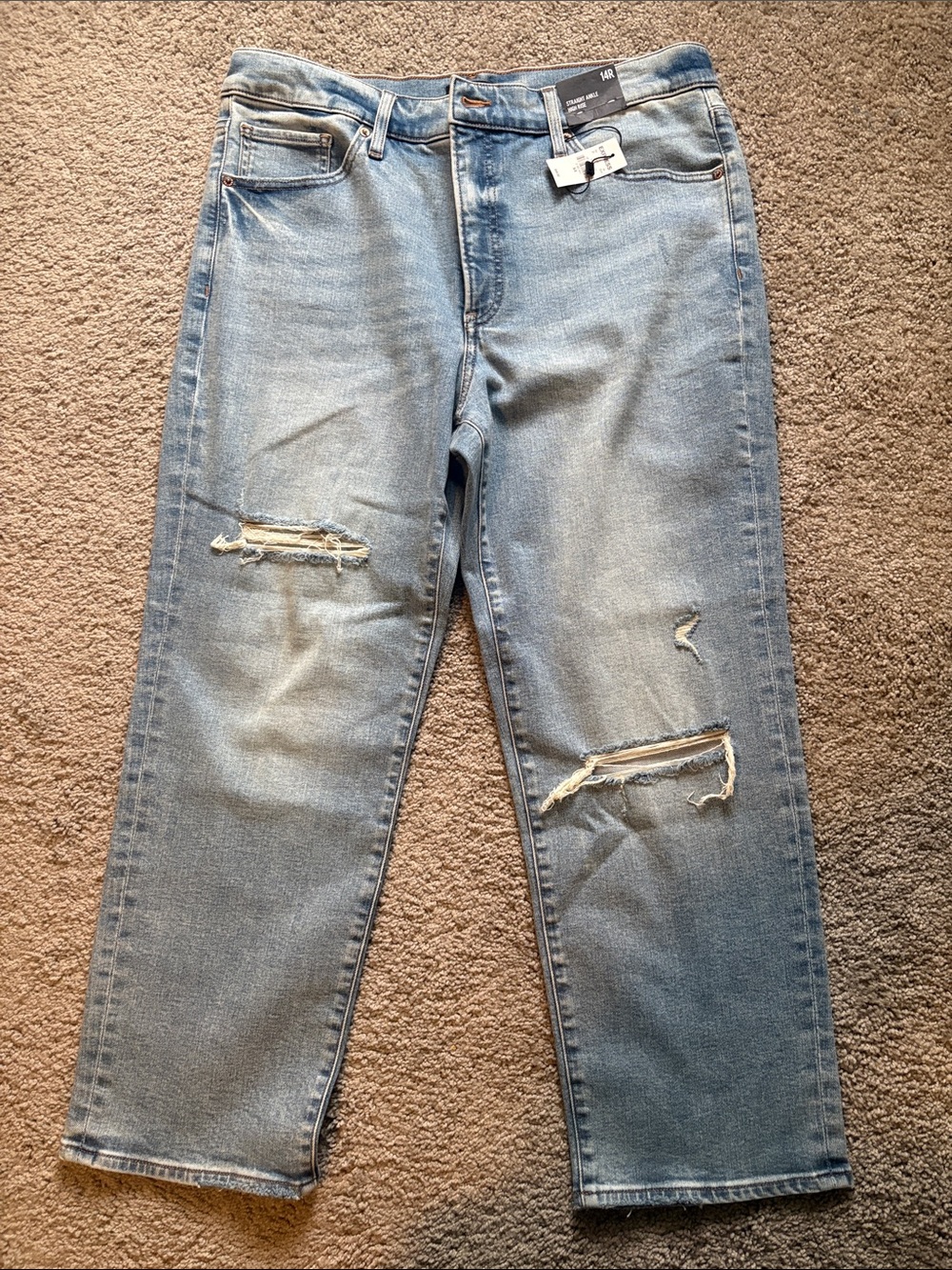 Express Women's High-Rise Light Wash Distressed Jeans